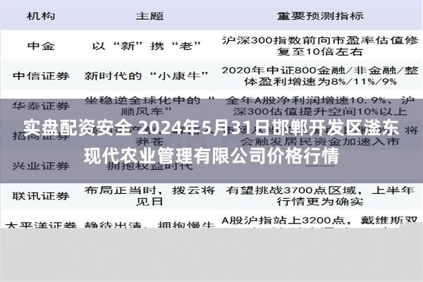 实盘配资安全 2024年5月31日邯郸开发区滏东现代农业管理有限公司价格行情