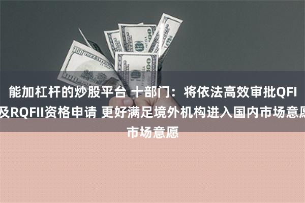 能加杠杆的炒股平台 十部门：将依法高效审批QFII及RQFII资格申请 更好满足境外机构进入国内市场意愿