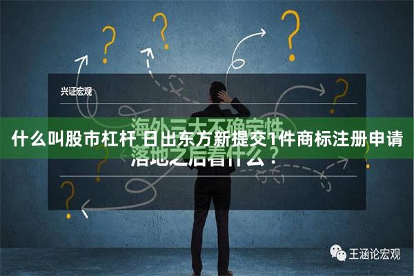 什么叫股市杠杆 日出东方新提交1件商标注册申请