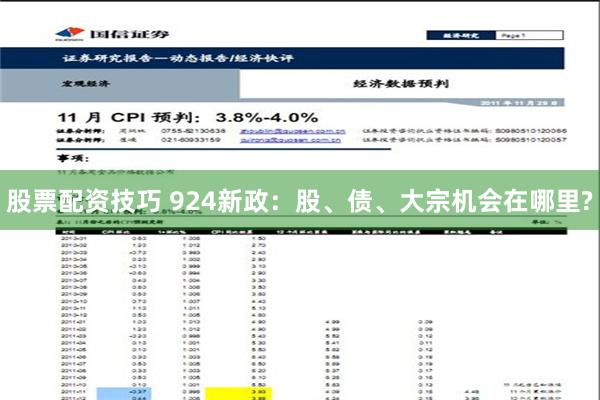 股票配资技巧 924新政：股、债、大宗机会在哪里?