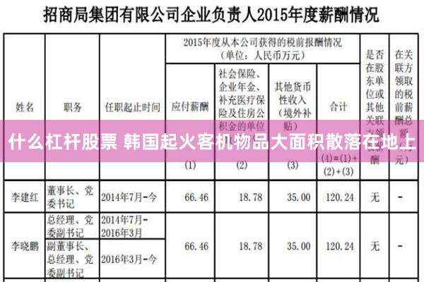 什么杠杆股票 韩国起火客机物品大面积散落在地上