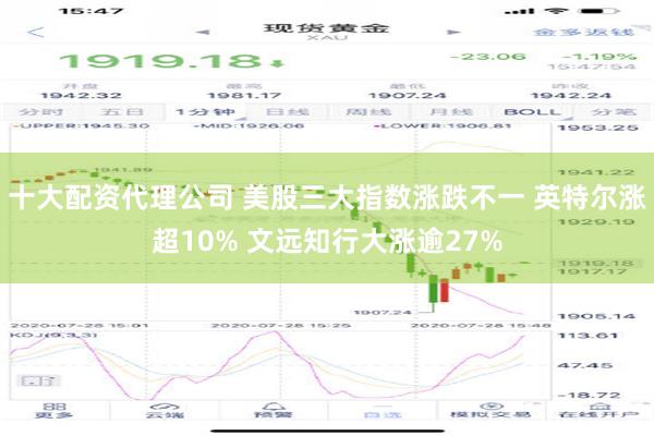 十大配资代理公司 美股三大指数涨跌不一 英特尔涨超10% 文远知行大涨逾27%