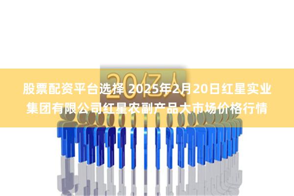 股票配资平台选择 2025年2月20日红星实业集团有限公司红星农副产品大市场价格行情